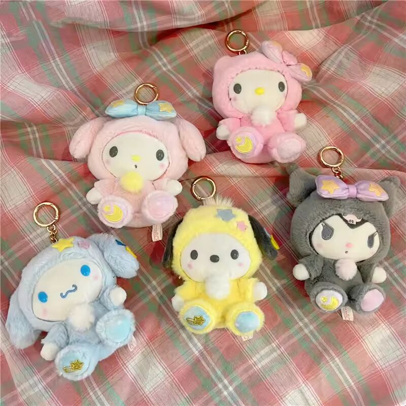 Sanrioed Kawaii Hello Kitty Kuromi Plush Doll Toys Pendant Cute Plush Keychain Bag Pendant Christmas Gifts12CM